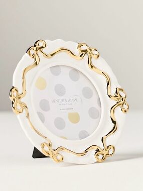 Anthropologie Benedita Frame white and Gold NWT